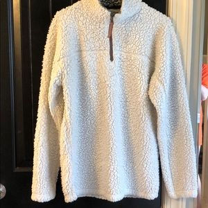 True grit Sherpa pull over quarter zip sweater